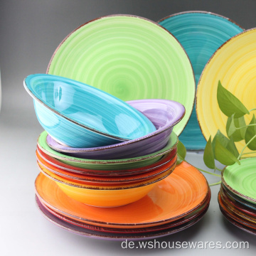 Moderne Design Handmalerei Farbglasur Keramik Geschirr